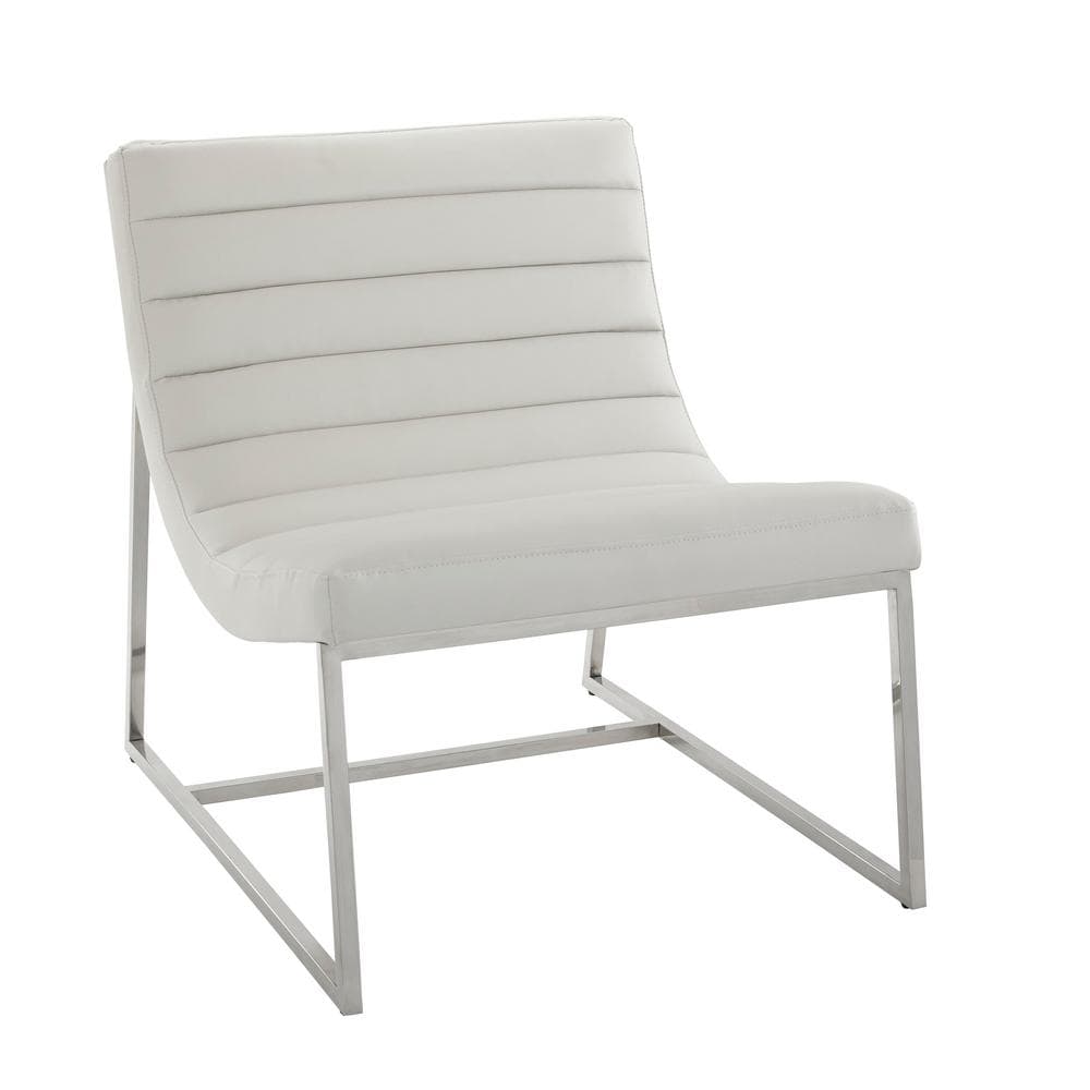 parisian white leather sofa chair by christopher knight home