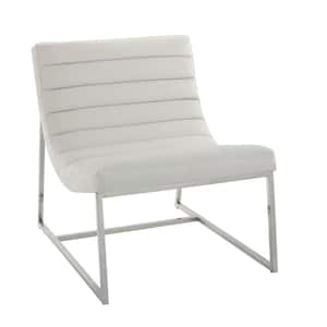 Parisian White Leather Sofa Chair
