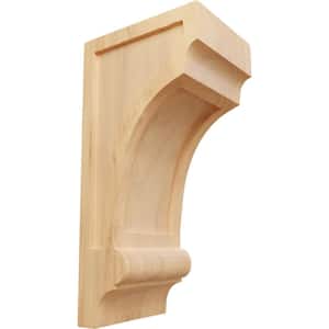 7 in. x 5-1/2 in. x 14 in. Unfinished Wood Red Oak Diane Recessed Wood Corbel
