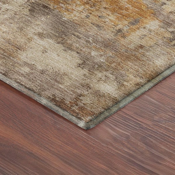 Mayfield Premium Machine Washable Abstract AMF2368 Paprika 2 ft. x 7 ft. Runner Rug