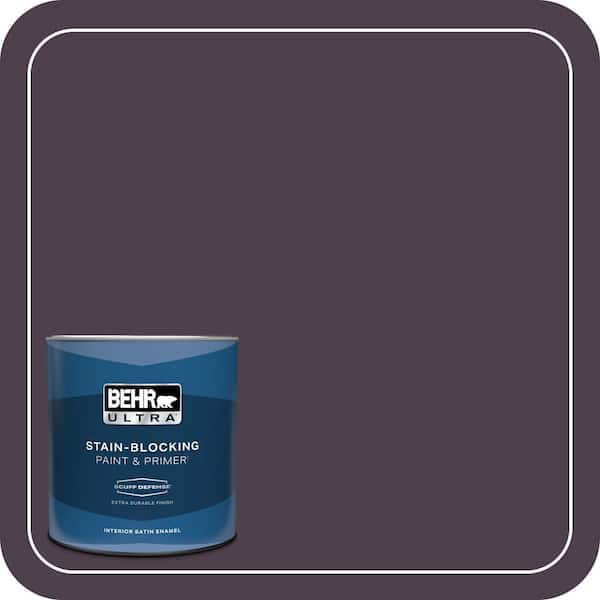 BEHR ULTRA 1 qt. #T13-10 Plum Orbit Extra Durable Satin Enamel Interior Paint & Primer