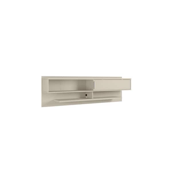 Luxor Rochester 70.86 in. Off-White Floating Entertainment Center Fits TVs Up to 60 in. with Storage and Cable Management