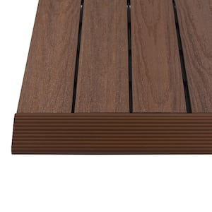 1/6 ft. x 1 ft. Quick Deck Composite Deck Tile Straight Fascia in Brazilian Ipe (4-Pieces/Box)