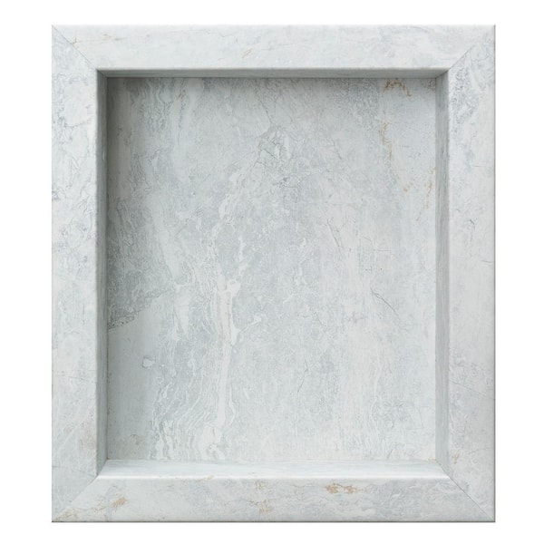 PALISADE 15.5 in. W x 3.75 in. H x 17.5 in. D Vinyl Waterproof Shower Niche Insert in Polar Frost
