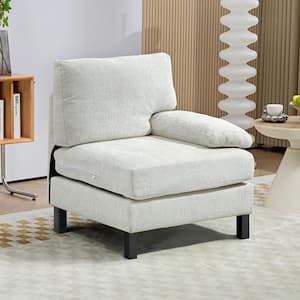 31.5 in. Polyester Right Facing Module Sectional Sofa in. Cream White