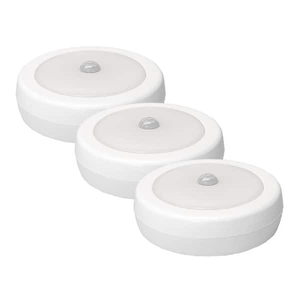 Westek Motion Activated Adjustable LED White Puck Light (3-Pack)