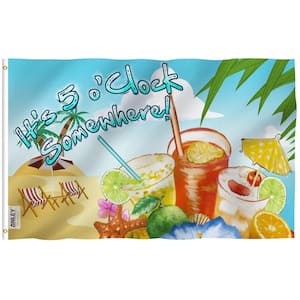Fly Breeze 3 ft. x 5 ft. Polyester 5 o'Clock Somewhere Flag 2-Sided Banner with Brass Grommets and Canvas Header