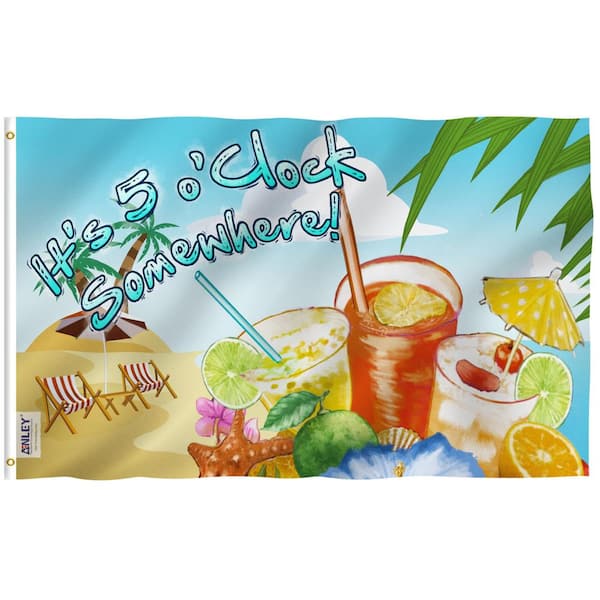 Details about    its 5 o clock somewhere flag Jimmy buffet party cocktail beer  3'X5' FEET 