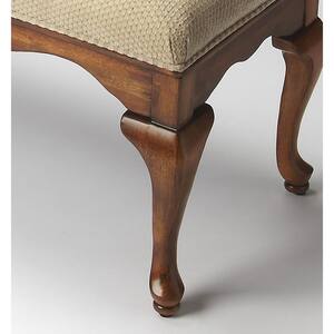 Bernadette Brown Bench Tufted, Upholstered ( 20 x 38 x 18 )