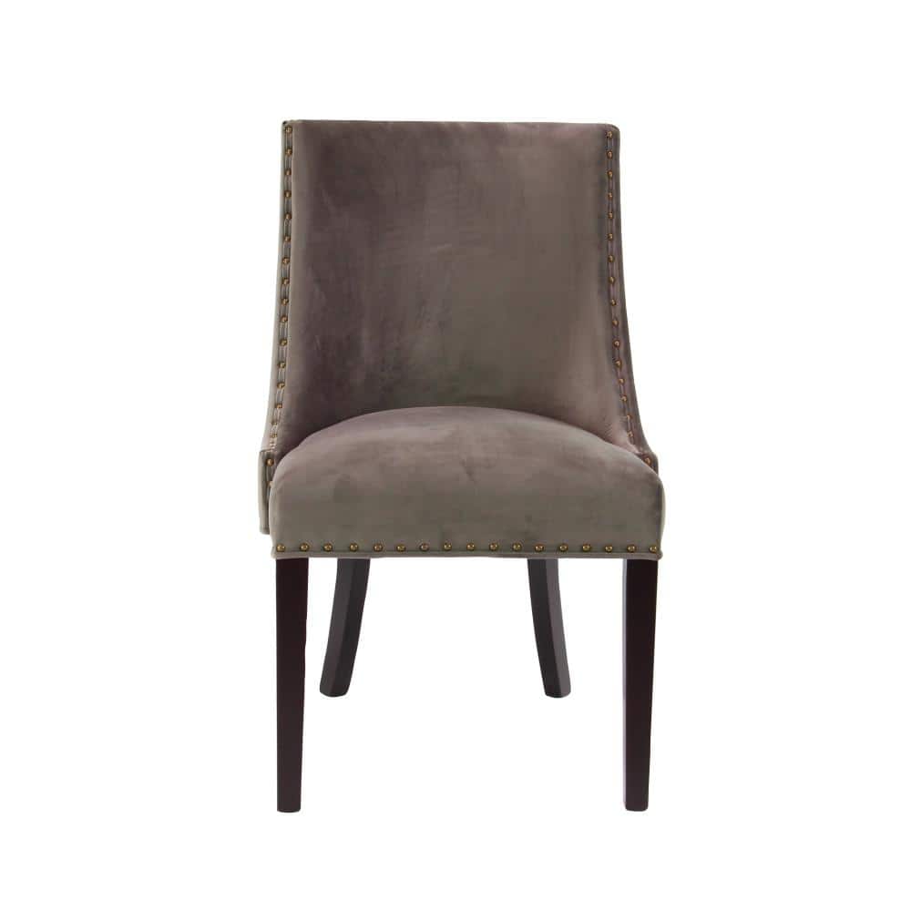 Brown Upholstered High Back Parsons Side Chair