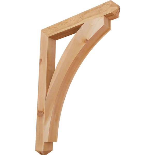 Ekena Millwork 3.5 in. x 44 in. x 32 in. Western Red Cedar Thorton Craftsman Smooth Bracket