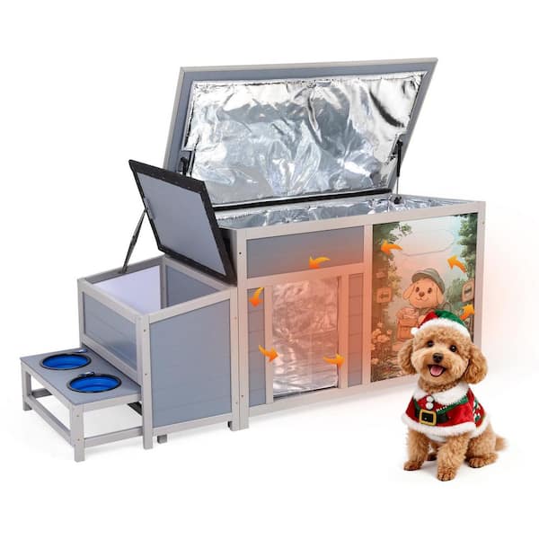 Large Dog House Outdoor Insulated Dog Kennel with Insulated Liner