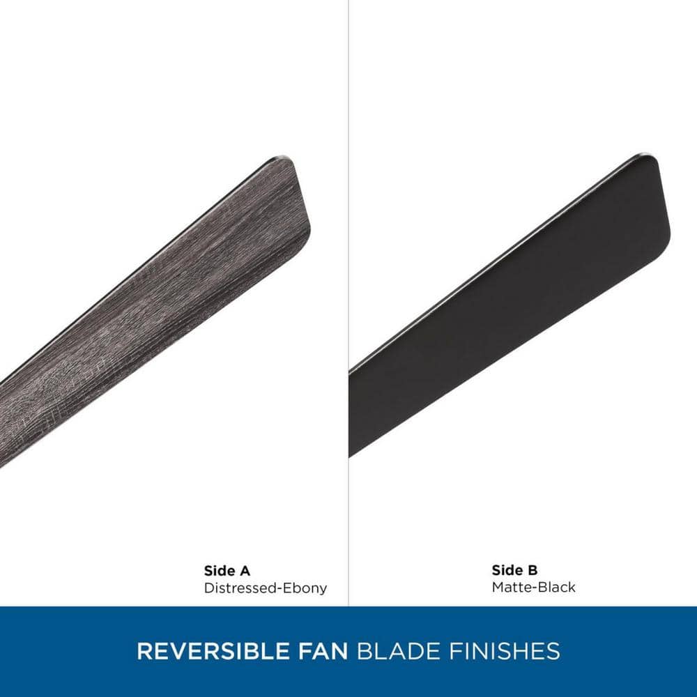 Trevina V Matte Black 52" Ceiling Fan with LED Light