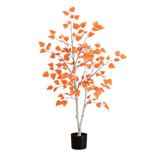 4 ft. Autumn Paper Birch Artificial Fall Tree