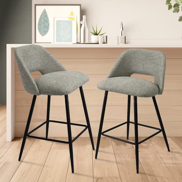 light gray upholstered bar stools