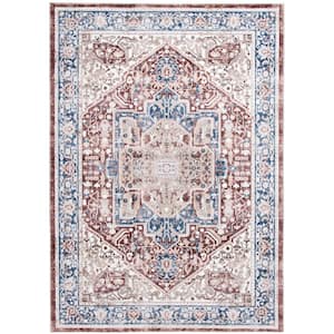 Silky Medallion Red 5 ft. x 7 ft. Area Rug