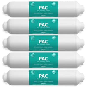 Post Activated Carbon 5 Mic 1/4 in. Threaded Water Filter Replacement - Under Sink Reverse Osmosis System (5-Pack)