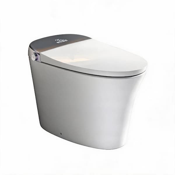 Elongated Bidet Toilet 1.28 GPF in White with Heated Seat, Warm Water Sprayer, Dryer, Auto Flush, Foam Shield, Remote