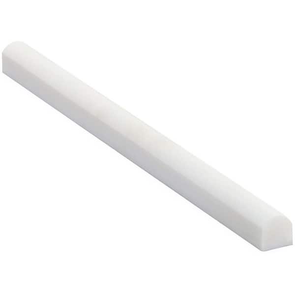 Bianco Dolomite White 0.75 in. x 12 in. Honed Marble Pencil Liner Tile Trim
