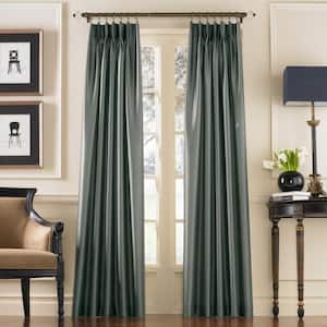 Marquee Teal Light Filtering Pinch Pleat/Back Tab Lined Curtain Panel - 30 in. W x 120 in. L