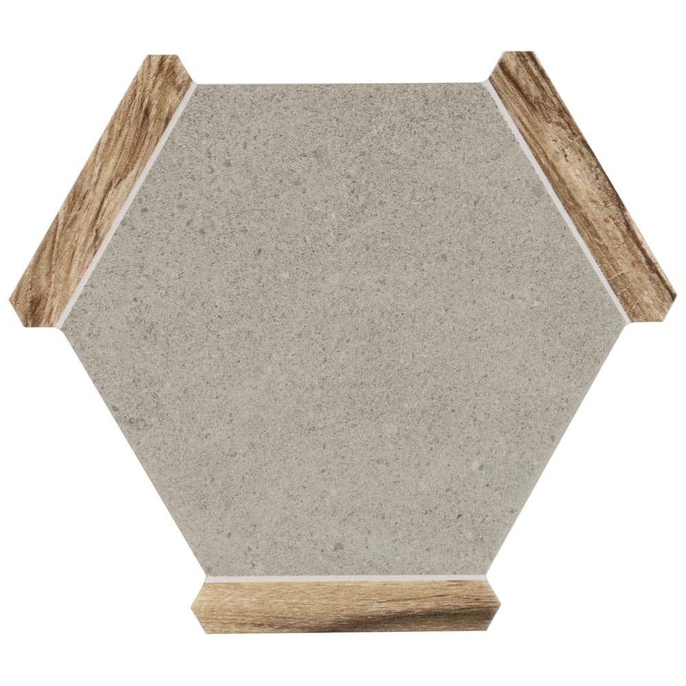 Samara Cemento Gray 8.66 in. x 0.31 in. Matte Porcelain Hexagon Floor and Wall Tile Sample price history on PriceWatchPro