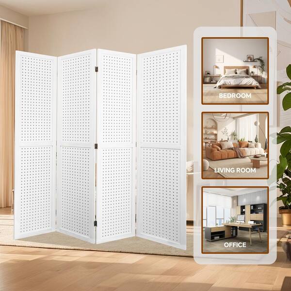 Privacy Partition Room Divider Screen 4-Panel – Foldable Privacy Partition For Living ...