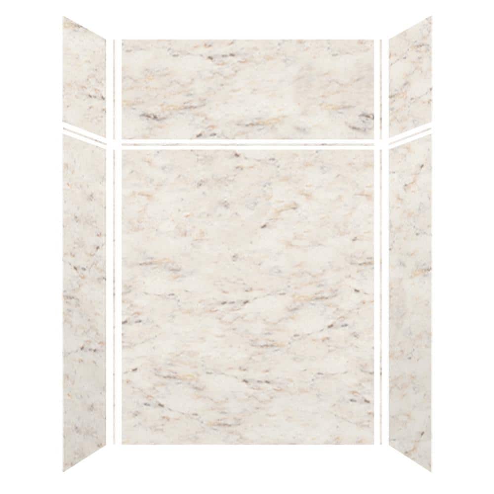 60 in. W x 96 in. H x 36 in. D 6-Piece Glue to Wall Alcove Shower Wall Kit with Extension in Biscotti Marble Velvet price history on PriceWatchPro