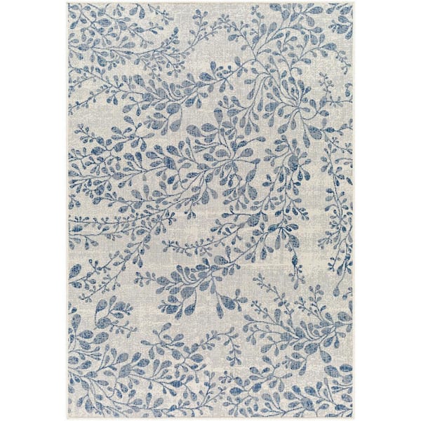 Ravello Blue Botanical 7 ft. x 9 ft. Indoor/Outdoor Area Rug