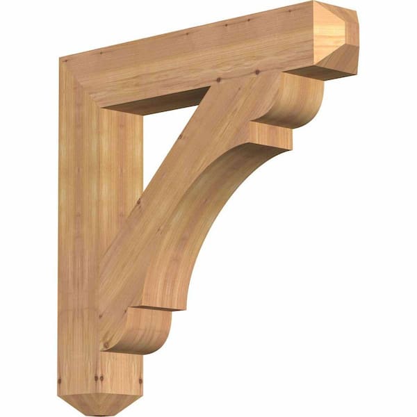 Ekena Millwork 5-1/2 in. x 38 in. x 34 in. Western Red Cedar Olympic Craftsman Smooth Bracket