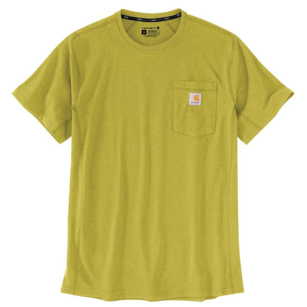 Carhartt Men's 3 XL Warm Olive Heather Cotton/Polyester Force Relaxed Fit Midweight Short Sleeve Pocket T-Shirt