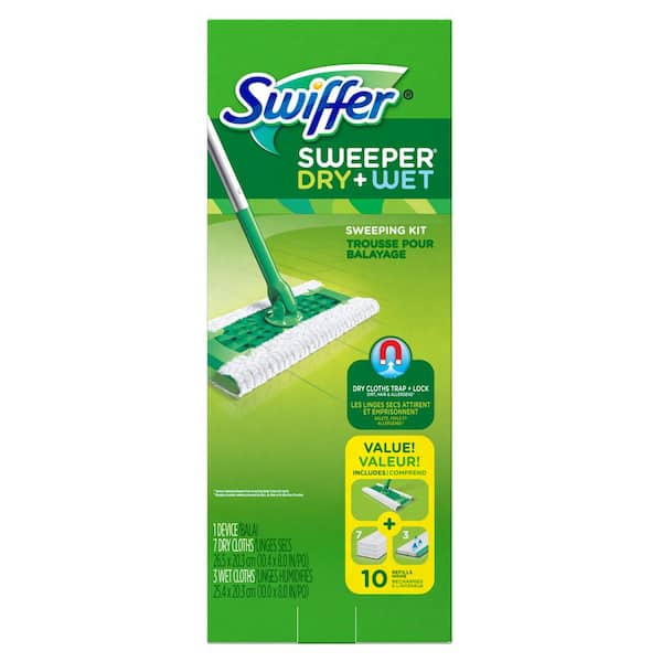 Swiffer Sweeper 2-in-1 Dry + Wet Floor Mopping And Sweeping Kit 1 Sweeper,  7 Dry Cloths, 3 Wet Cloths : Target