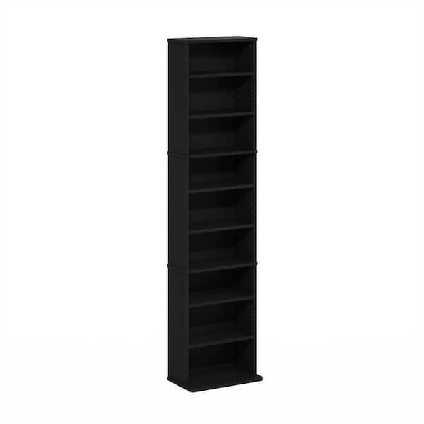 Furinno JAYA Americano 9-Shelf Multimedia Media Storage Tower Rack with Adjustable Shelves