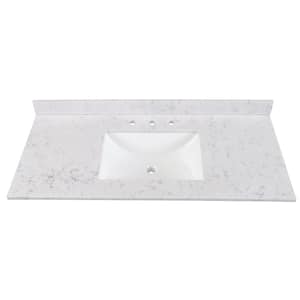 49 in. Stone Effects Vanity Top in Pulsar with White Sink