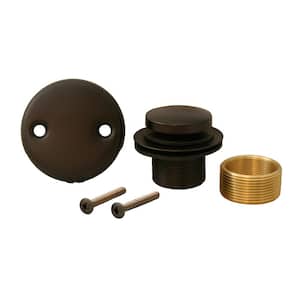 Toe Touch Bath Tub Drain Conversion Kit with 2-Hole Overflow Plate, Oil Rubbed Bronze