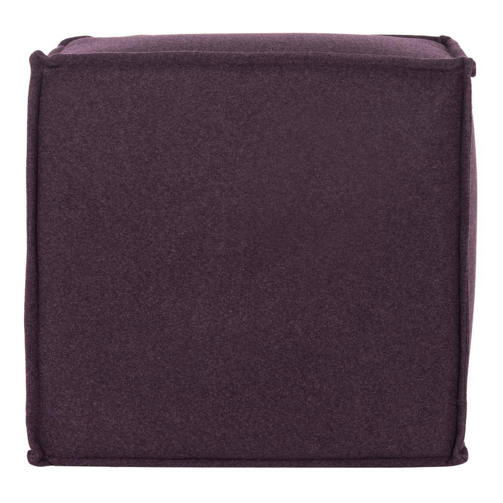 Plum Chic 25" Transitional Felted Wool Pouf Ottoman