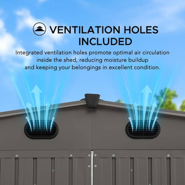 Sunjoy 13 ft. W x 20 ft. D Outdoor Storage Shed, Multi-Purpose