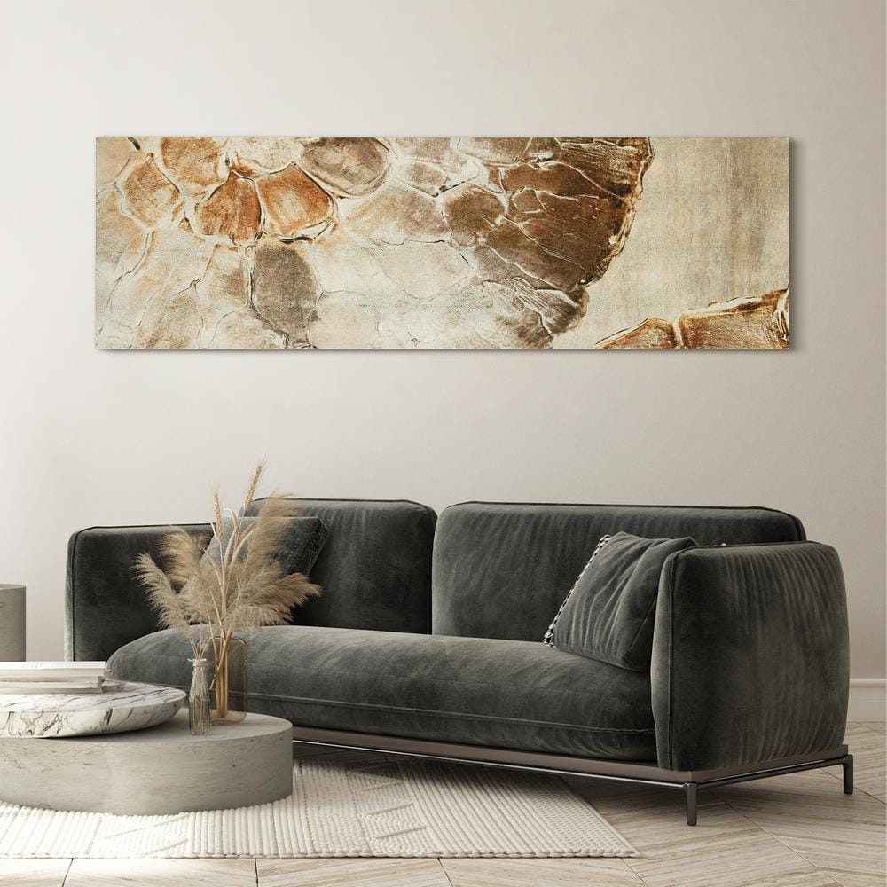 Golden Layers II 72" x 22" Gold Shagreen Abstract Canvas Wall Art