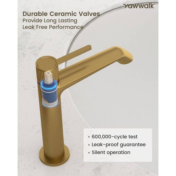 YAWWALK Single-Handle Single Hole Bathroom Sink Faucet with Pop-Up