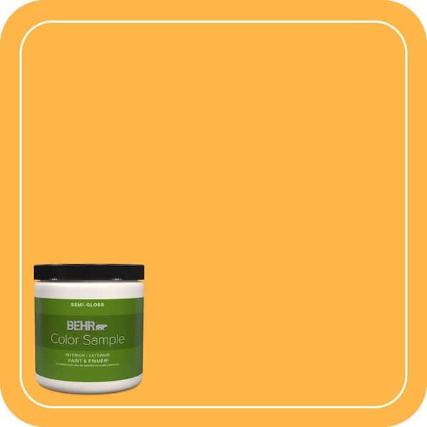 BEHR PREMIUM PLUS 8 oz. #300B-6 Glorious Gold Semi-Gloss Interior/Exterior Paint & Primer Color Sample