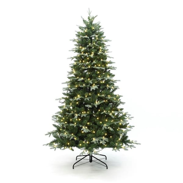 7 ft. PreLit Ball Lights Green Artificial Christmas Tree Indoor and Outdoor