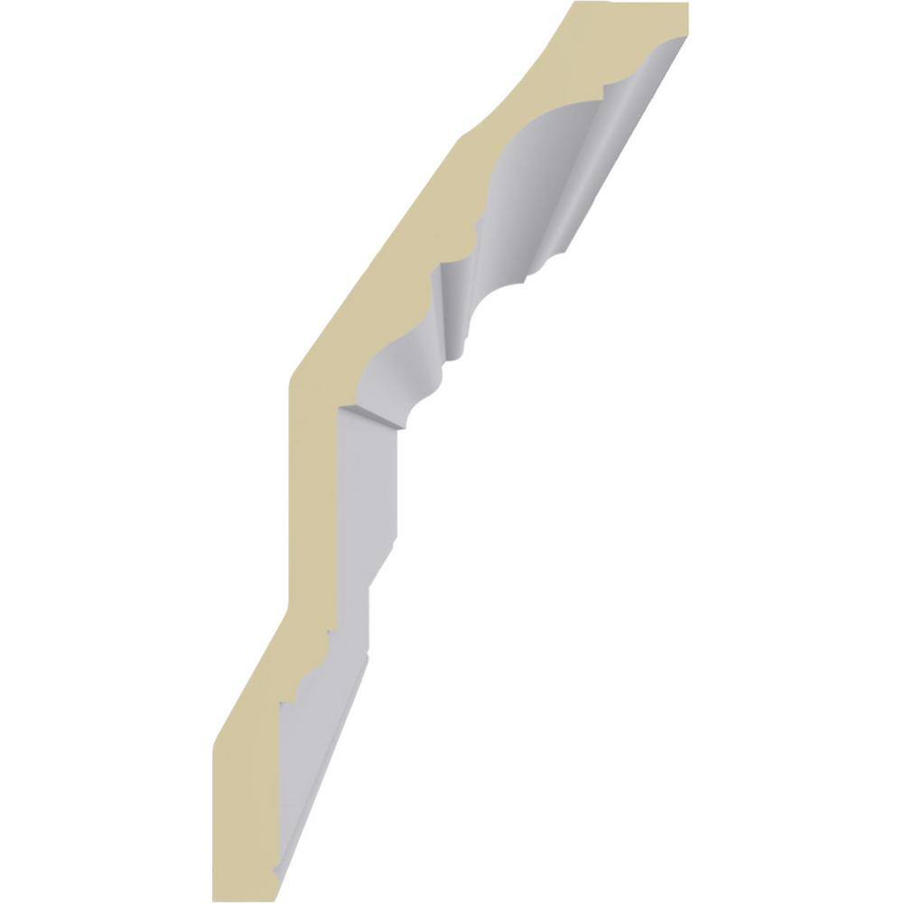 Primed White Polyurethane Geometric Crown Moulding Sample