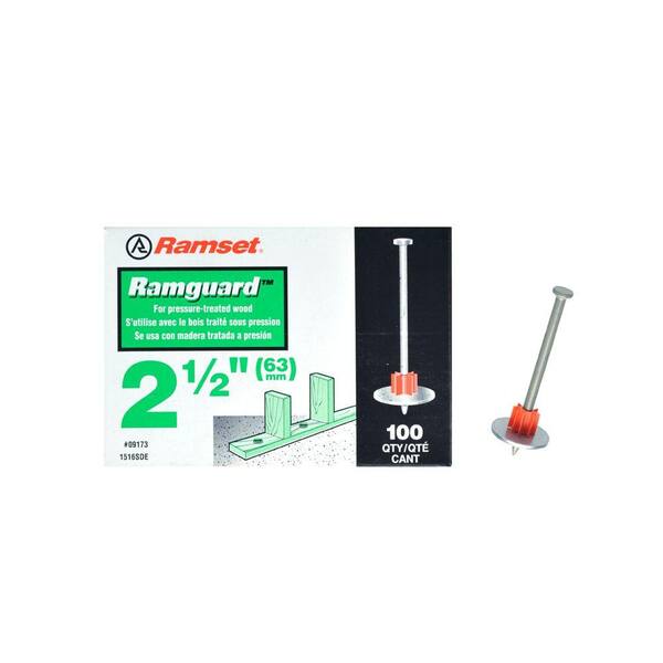 Ramset Ramguard 2-1/2 in. Drive Pins with Washers (100-Pack)