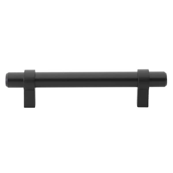 GlideRite 3-3/4 in. Matte Black Euro Style Solid Cabinet Drawer Bar Pulls (10-Pack)