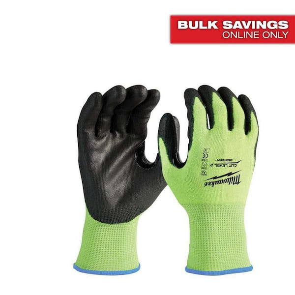 X-Large High-Visibility Cut 2 Resistant Polyurethane Dipped Work Gloves