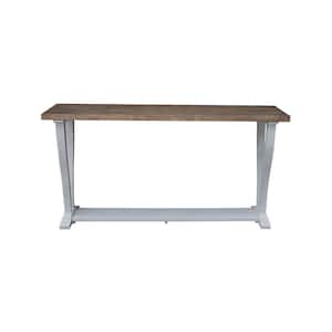 LaCasa 18 in. W X 64 in. L X 32 in. H Sesame/Chalk Solid Wood Rectangle Sofa Table