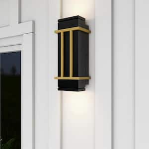 Balck LED Outdoor Wall Light 13-Watt Up and Down Porch Light (2-Pack)