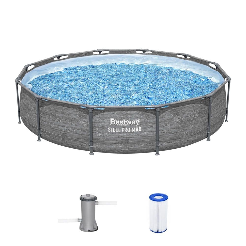 Bestway Steel Pro MAX 12 ft. Round 30 in. Above Ground Pool Set