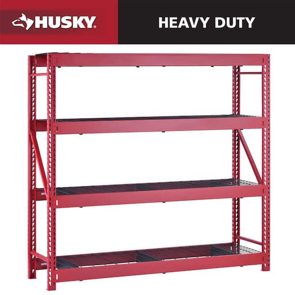 4-Shelf Metal Industrial Duty Freestanding Garage Storage Shelving Unit in Red (77 in. W x 72 in. H x 24 in. D)