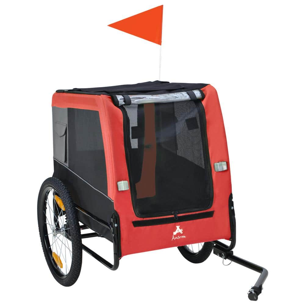 PawHut Dog Bike Trailer 2-In-1 Cart Bicycle Wagon