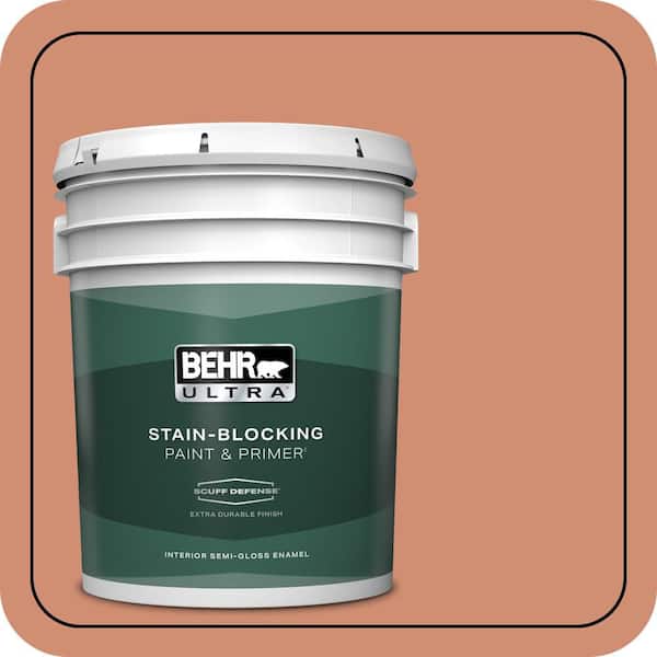 BEHR ULTRA 5 gal. #M200-5 Terra Cotta Clay Extra Durable Semi-Gloss Enamel Interior Paint & Primer